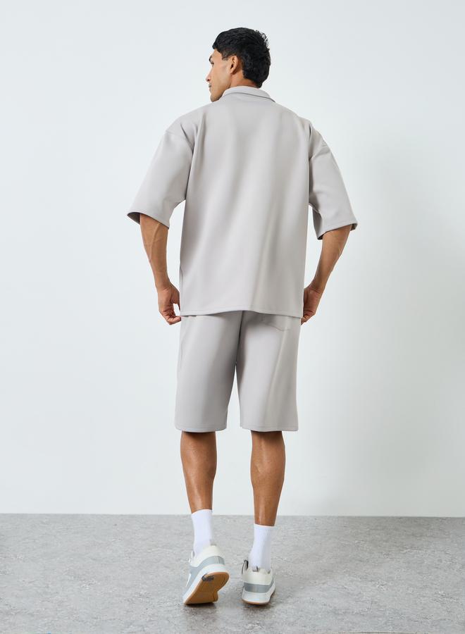 Styli Men Grey Boxy Fit Shirt and Shorts Co-Ords - Image 4